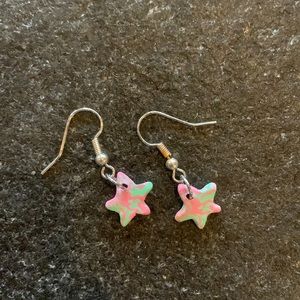 Handmade clay star earrings